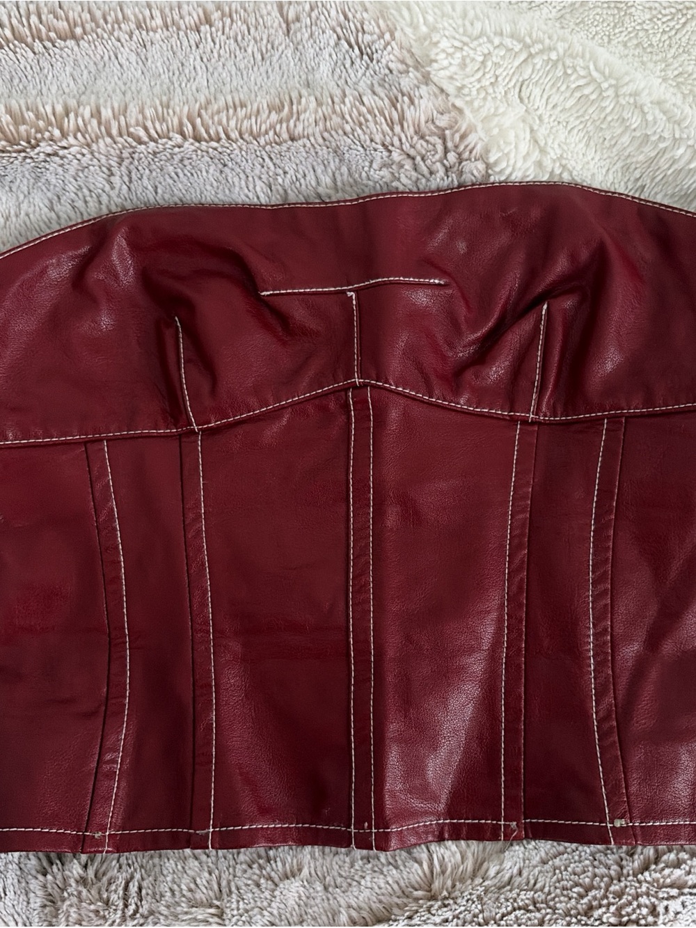 Edikted Red Leather Corset